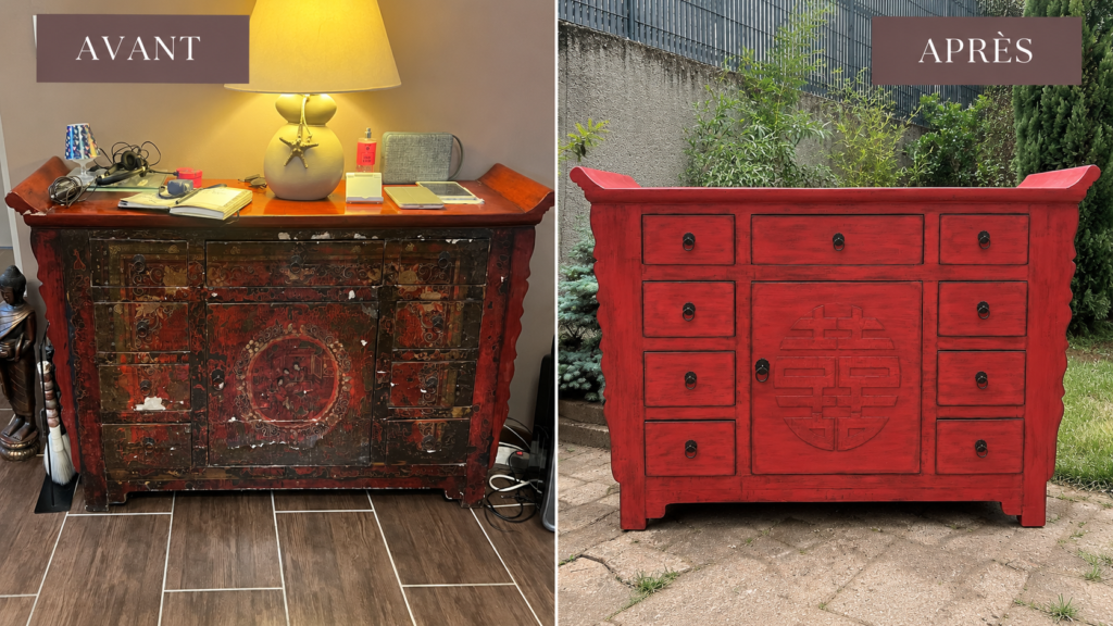Atelier Ann'Art Factory | Relooking d'un buffet chinois avant après | Tassin/Lyon