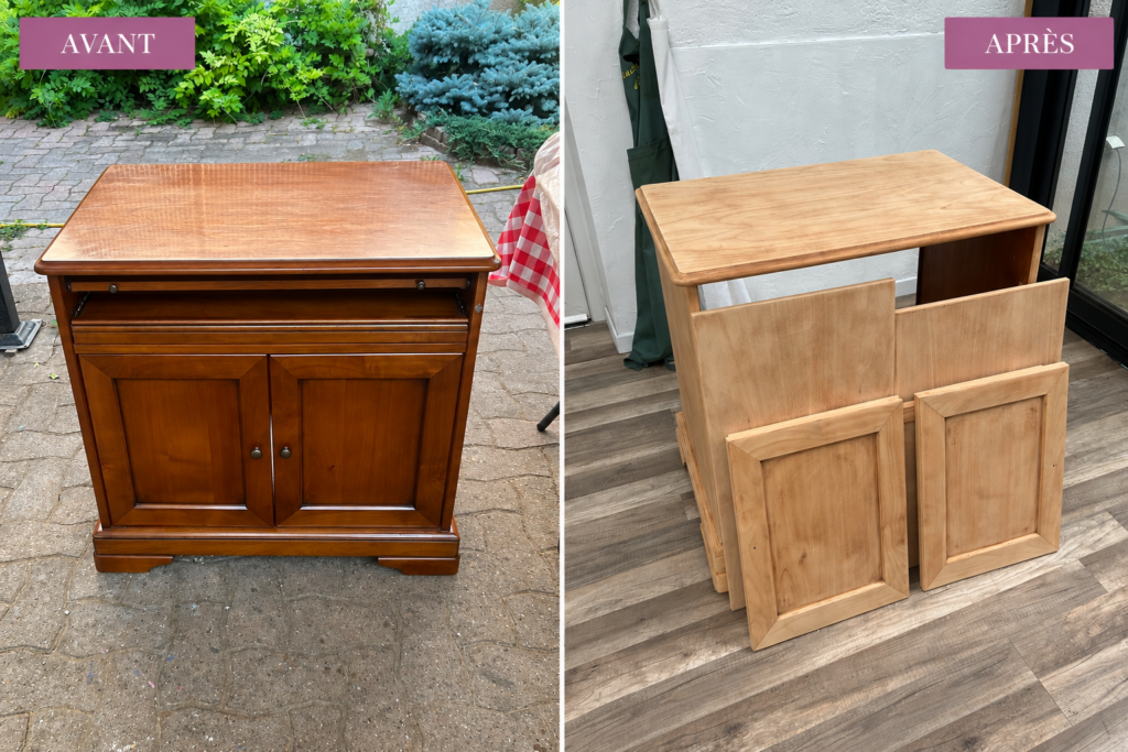 Atelier Ann'Art Factory | Démontage et décapage d'un bureau en bois | Tassin/Lyon