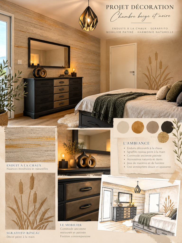 Projet déco murs à la chaux chambre