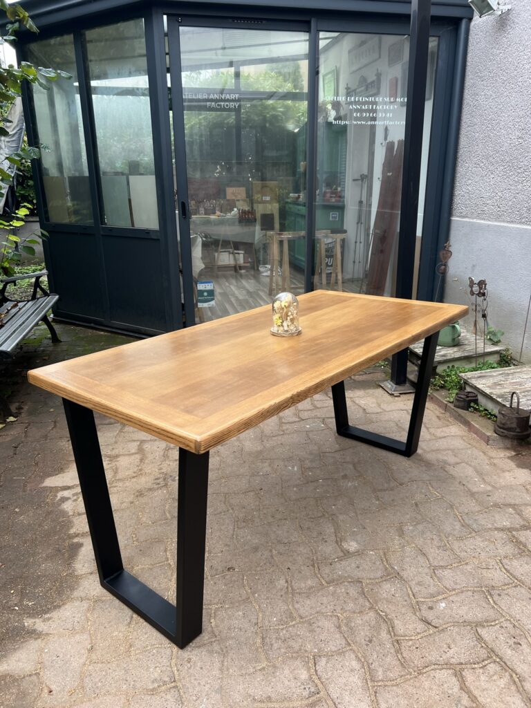 Atelier Ann'Art Factory | Table bois brut et pieds métal noir| Tassin/Lyon